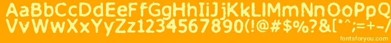 フォントFinitimusiungo – オレンジの背景に黄色の文字