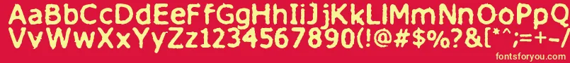 Finitimusiungo Font – Yellow Fonts on Red Background