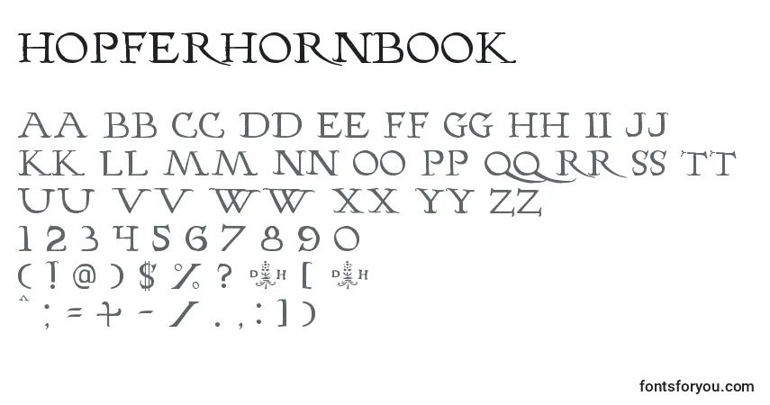 Czcionka Hopferhornbook – alfabet, cyfry, specjalne znaki