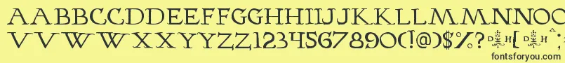 Hopferhornbook Font – Black Fonts on Yellow Background