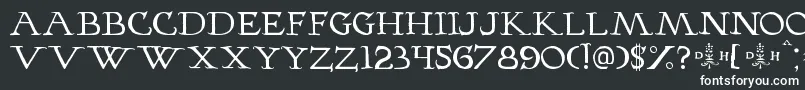 Hopferhornbook-fontti – valkoiset fontit mustalla taustalla