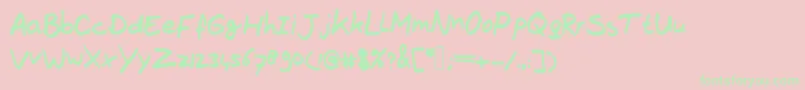 TheBrownFox Font – Green Fonts on Pink Background