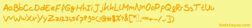 TheBrownFox Font – Orange Fonts on Yellow Background