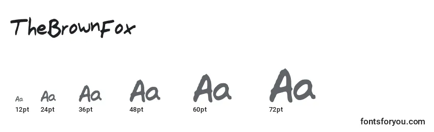 TheBrownFox Font Sizes