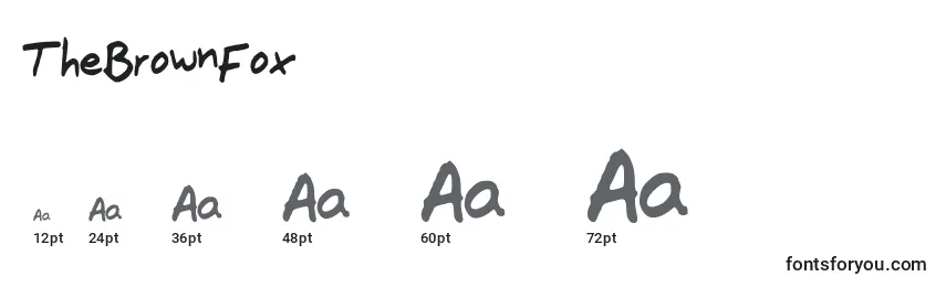 Größen der Schriftart TheBrownFox