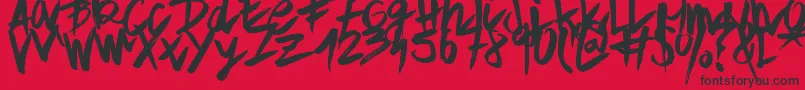 ApleTime Font – Black Fonts on Red Background
