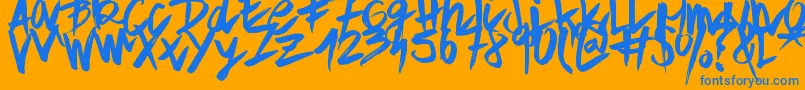 ApleTime Font – Blue Fonts on Orange Background