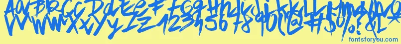 ApleTime Font – Blue Fonts on Yellow Background