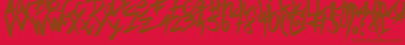 ApleTime Font – Brown Fonts on Red Background