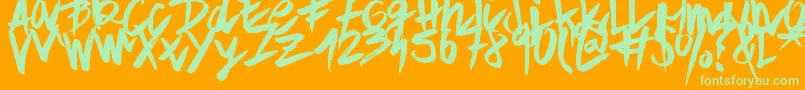 ApleTime Font – Green Fonts on Orange Background