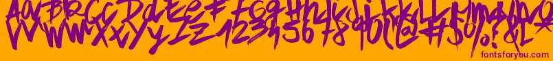 ApleTime Font – Purple Fonts on Orange Background