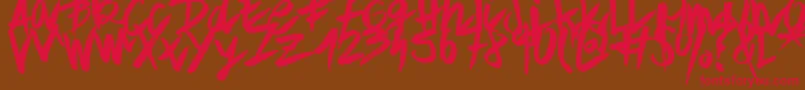 ApleTime-Schriftart – Rote Schriften auf braunem Hintergrund