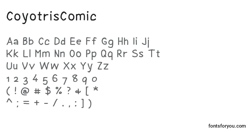 Schriftart CoyotrisComic – Alphabet, Zahlen, spezielle Symbole