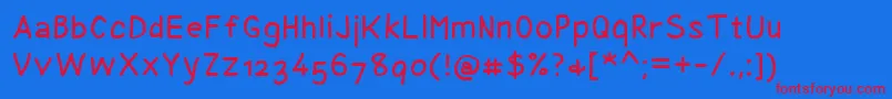Шрифт CoyotrisComic – красные шрифты на синем фоне