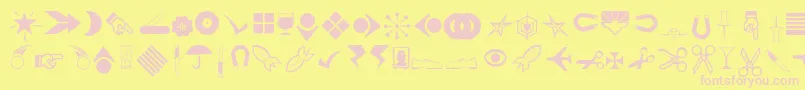 Шрифт Officedings – розовые шрифты на жёлтом фоне