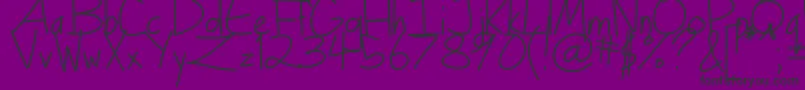 Czcionka Turkeyface – czarne czcionki na fioletowym tle