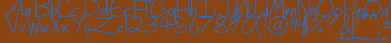 Turkeyface Font – Blue Fonts on Brown Background