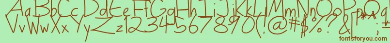 Turkeyface Font – Brown Fonts on Green Background