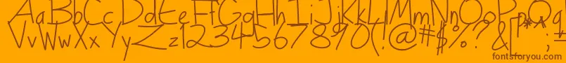 Więcej informacji o czcionce Turkeyface Czcionka Turkeyface – brązowe czcionki na pomarańczowym tle