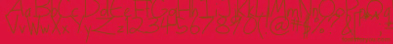 フォントTurkeyface – 赤い背景に茶色の文字