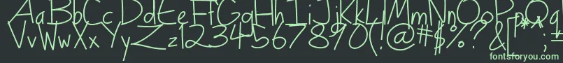 Lisätietoja Turkeyface-fontista Turkeyface-fontti – vihreät fontit mustalla taustalla