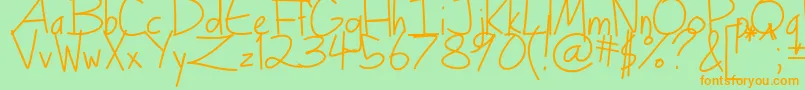 Turkeyface Font – Orange Fonts on Green Background
