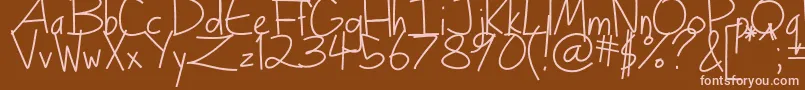 Więcej informacji o czcionce Turkeyface Czcionka Turkeyface – różowe czcionki na brązowym tle