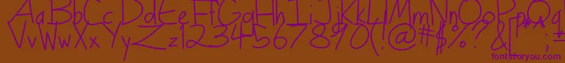 Turkeyface Font – Purple Fonts on Brown Background