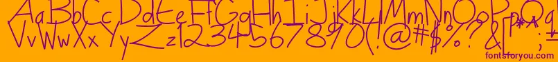 Turkeyface Font – Purple Fonts on Orange Background