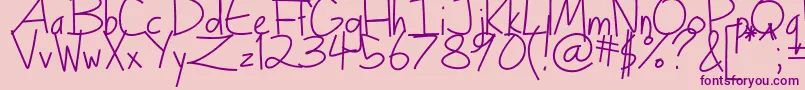 Turkeyface Font – Purple Fonts on Pink Background