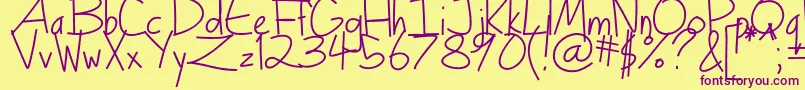 Turkeyface Font – Purple Fonts on Yellow Background