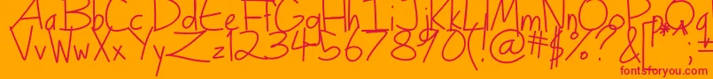Turkeyface-Schriftart – Rote Schriften auf orangefarbenem Hintergrund