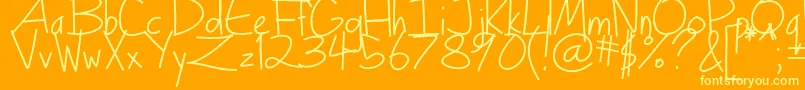Turkeyface Font – Yellow Fonts on Orange Background