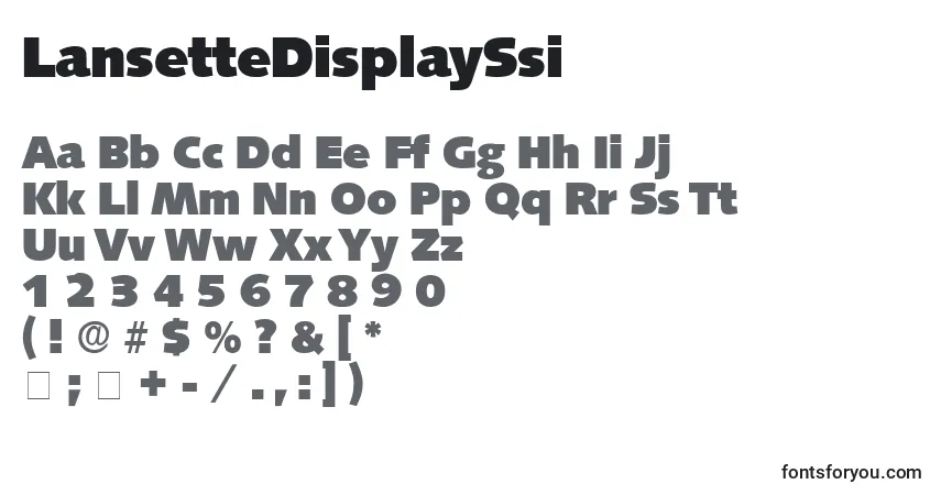 Шрифт LansetteDisplaySsi – алфавит, цифры, специальные символы