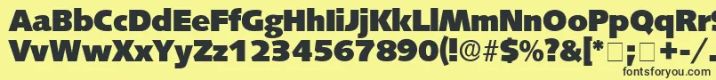 LansetteDisplaySsi-fontti – mustat fontit keltaisella taustalla