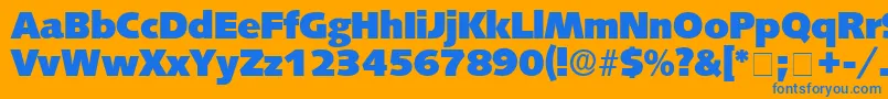 LansetteDisplaySsi Font – Blue Fonts on Orange Background