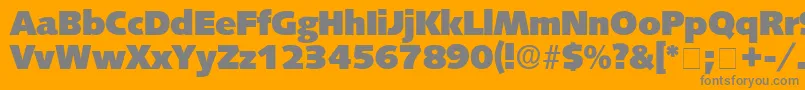 LansetteDisplaySsi-fontti – harmaat kirjasimet oranssilla taustalla