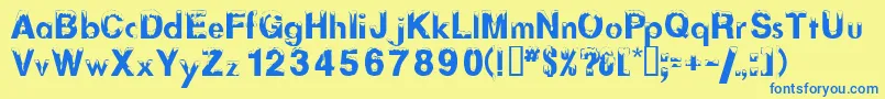 Alaskannights Font – Blue Fonts on Yellow Background