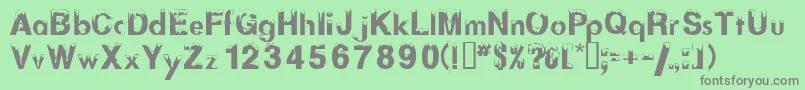 フォントAlaskannights – 緑の背景に灰色の文字