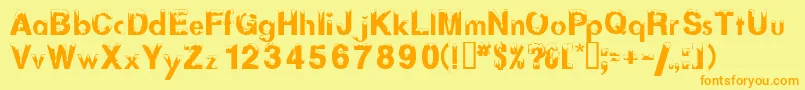 Alaskannights Font – Orange Fonts on Yellow Background