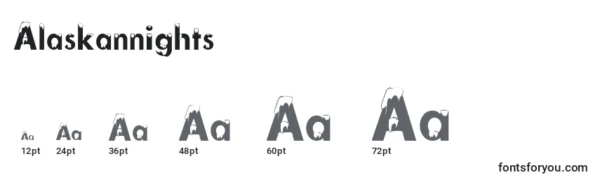 Размеры шрифта Alaskannights