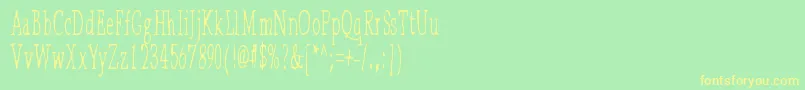 フォントLilithX – 黄色の文字が緑の背景にあります