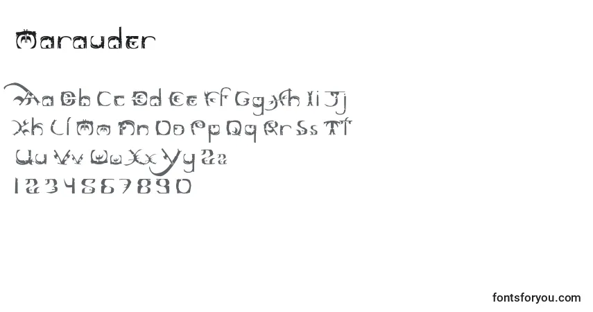 Czcionka Marauder – alfabet, cyfry, specjalne znaki