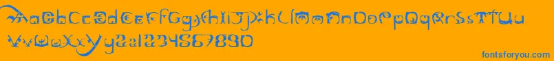 Marauder Font – Blue Fonts on Orange Background