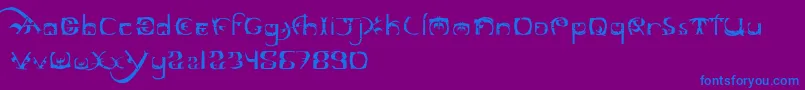 Marauder-Schriftart – Blaue Schriften auf violettem Hintergrund