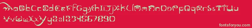 フォントMarauder – 赤い背景に緑の文字