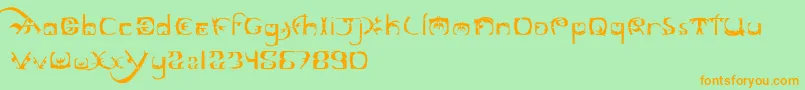 Marauder Font – Orange Fonts on Green Background