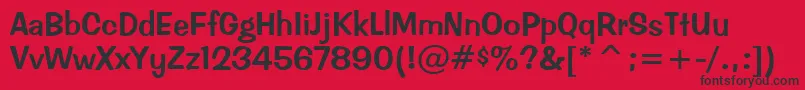 ImpressBt Font – Black Fonts on Red Background