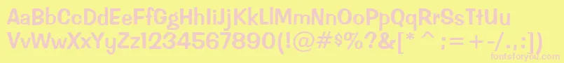 Czcionka ImpressBt – różowe czcionki na żółtym tle