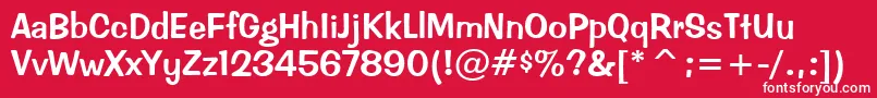 ImpressBt Font – White Fonts on Red Background
